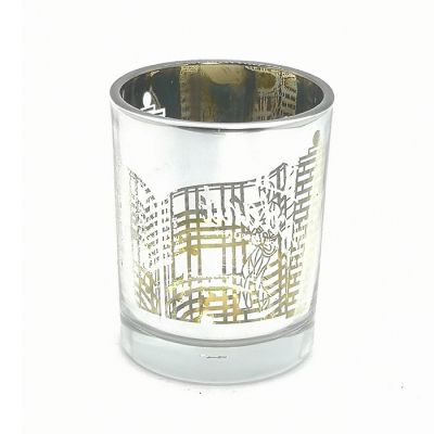 Modern Decoration Gold Glossy 6cm Glass Soy Wax Candle Jar