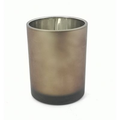 Matte Brown Round Glass Cups Jars For Empty Candle Holder For Candles