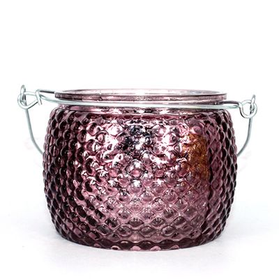 Holiday gift tealight screen painted glass candle holder jar for decorate