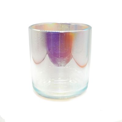 Wholesale Luxury Iridescent Glass Jar Glass Candle Empty Jar