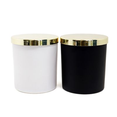custom empty matte color glass containers for candles with lids