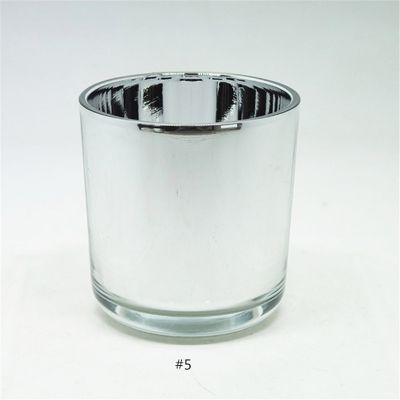 8oz 200ml empty good quality plating silver glass candle box container holder