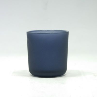 Customized various of empty smokey grey glossy grey glass candle vessels