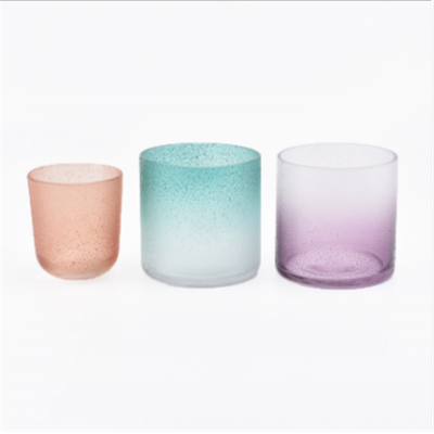 OEM Logo Printing Frosted Glass Candle Jars Wholesale Glass Candle Holder Cup