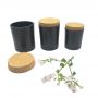 New arrival matte black empty glass candle jars with cork lids 7.5oz 200ml glass holders containers vessels for candles