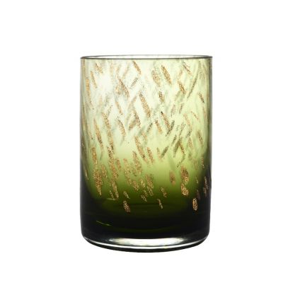 Wholesale Valentine's Day Decoration Clear Green Glass Candle Holder Jars