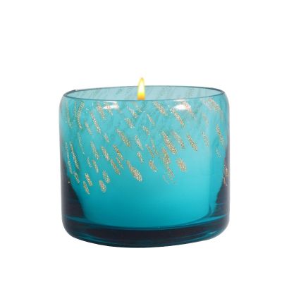 Custom Luxury Design Round Home Decoration Scented Candle Glass Jar