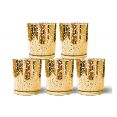 Stunning Gold Mercury Votive Candle Holders for Christmas Day Custom Candle Jar Supplier