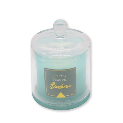 Promotion Round Bougie Gift Packaging Scented Candle Glass Candle With Glass Lid