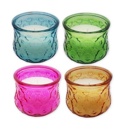 wholesale Fragrance luxury clear color glass candle jar