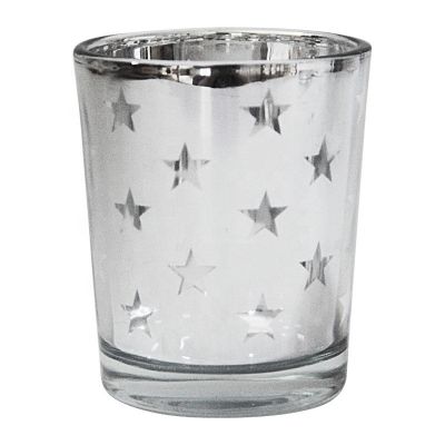 glass candle jars Material and No Handmade silver votive Glass Candle Jars With Star
