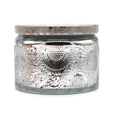 high quality colorful glass candle jar with home decoration