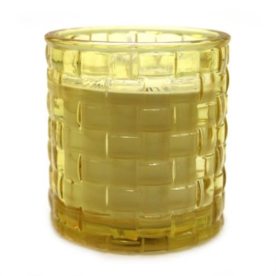 Factory quality yellow glass candle jar