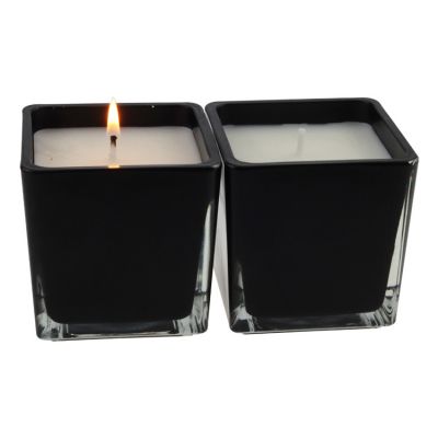 Black Luxury Family Decorates Luxury Glass Candle Holder Jar Container For Candle Making