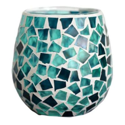 Candle Tealight Holder Mosaic Glass Candlestick Patch Design Candle Holder for Wedding Bridal Party Votive Tea Light Home Decor