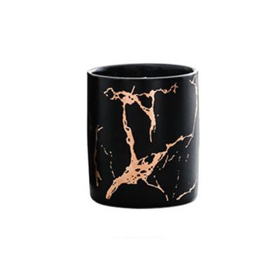 High Quality Luxury Glass Jar Scented Candle in Black Metal Jar