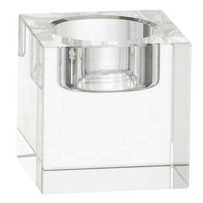 Clear square glass candle jars for wedding