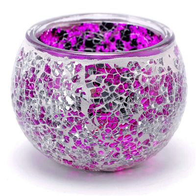 Glass Bowl Candle holders Mosaic Handmade Romantic Tealight Candles Holder for Aromatherapy Party Birthday