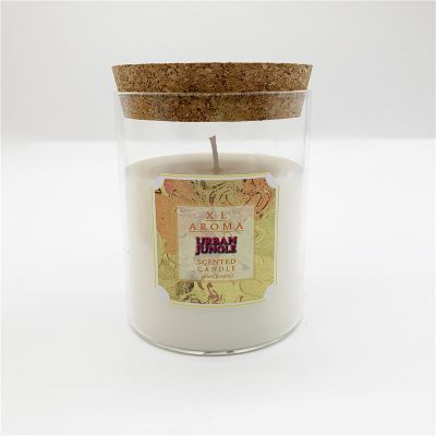 Custom Decorative High End Glass Candle Jar With Cork Lid in Bulk