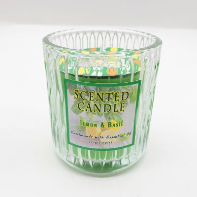 High Quality Home Decor Relief Glass Scented Candle Jar