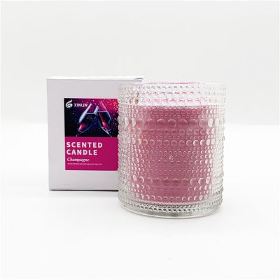 High Quality Relief Glass Scented Candle Jar
