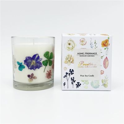 Wholesale Decorative Flowers Glass Candle Jar