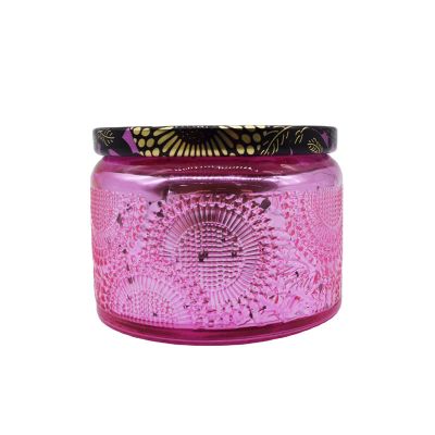 High quality glass candle jar with lid