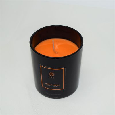Customized black glass candle jar for decoration