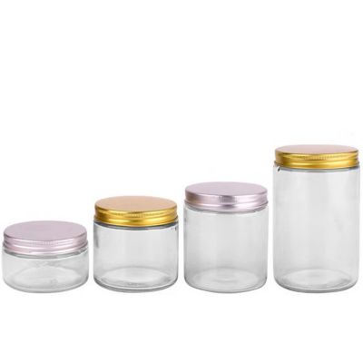 Clear Glass Candle Jars with Metal Lid for Candle Making from 3oz to 15oz Cosmetic Storage Container Wholesale