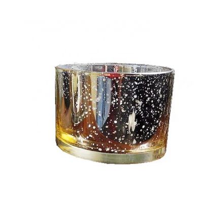 High quality mercury electroplating glass candle holder bowl with customized color