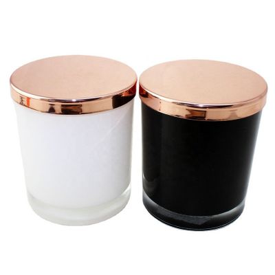 Clear Glass Candle Jar with Rose Gold Lid Empty Airtight Storage Canister with Metal Lid