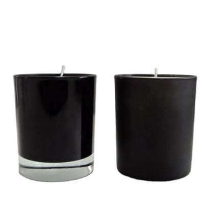 Black glass candle holder glass votives with color spraying painting