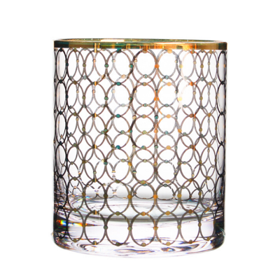 elegant glass candle holder with laser logo
