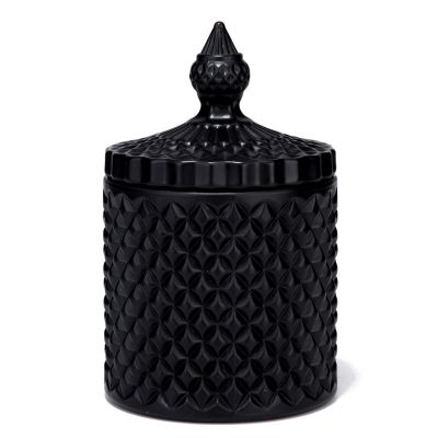Wholesale Luxury black glass candle jar candle holder