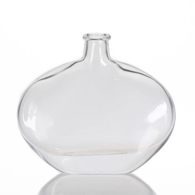 Flat round Shaped 120ml glass diffuser bottle Empty Aromatherapy Bottle