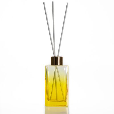 Flat rectangle reed diffuser bottle 100ml diffuser glass bottle with diffuser sticks