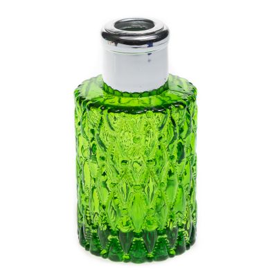 Factory Sale OEM Engraving 150ml Aroma Glass Bottle Green Colored Reed Diffuser Bottle
