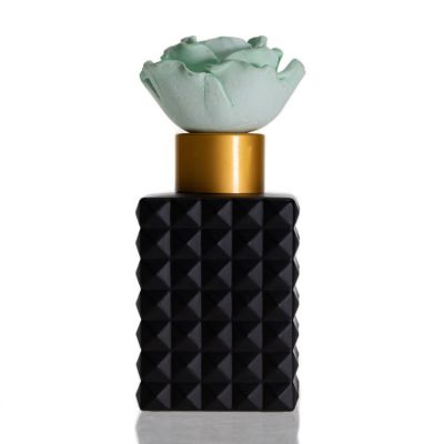 Matte black reed diffuser bottle 100ml home fragrance diffuser glass bottle