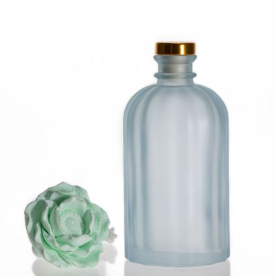 Blue Color Diffuser Reed Bottle 100ml Fragrance Bottle With Gold Cork