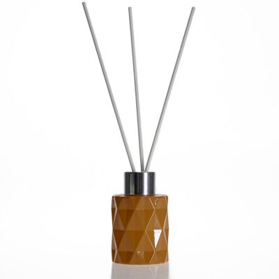 Engraving shape glass diffuser bottle 50ml reed diffuser bottle with diffuser sticks