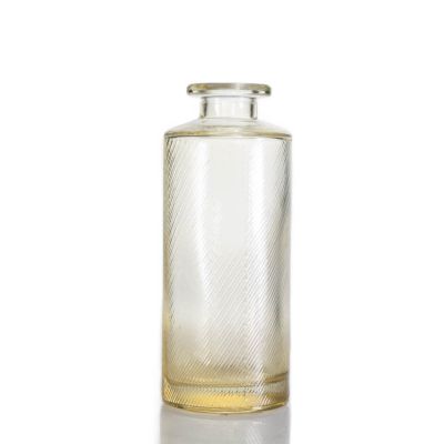 Yellow color glass bottle diffuser 150ml empty fragrance glass bottles with cork