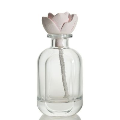 Luxury fragrance bottle 150ml 6 oz glass bottles reed diffuser bottle gypsum flowers