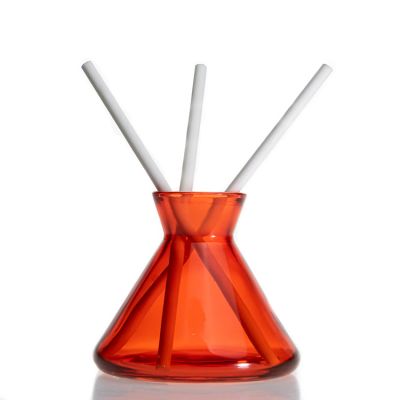 Hourglass Shape reed diffuser packaging red color reed diffuser bottle with sticks