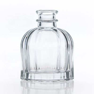 Home Decorative Flower Vase 100ml Embossed Reed Diffuser Bottles Glass Air Freshener Fragrance Bottle
