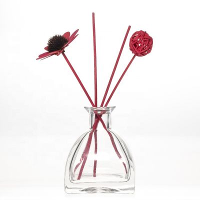 Empty reed diffuser glass bottle 120 ml Tent Shaped with plastic wooden cap dried flower reed diffuser set