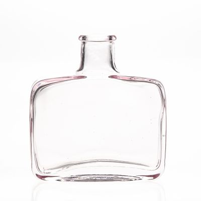 Room Decorative 200ml Flat Square Empty Colorful Glass Reed Diffuser Bottle Vase Wholesale