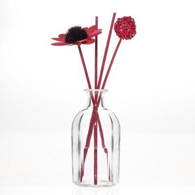 Hot sale 200ml octagonal reed diffuser oil glass bottle with cork
