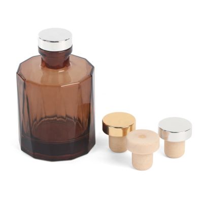 180ml round brown amber colored reed diffuser glass bottle with rubber stopper