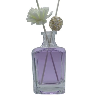 150 Ml Square Round Classic Elegant Clear Reed Diffuser Glass Bottle With Rattan Cork