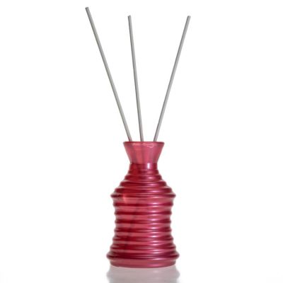 Unique Red Glass Diffuser Bottle with Glass Cork
